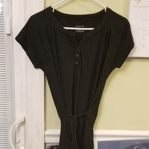 Black 3 button t-shirt dress